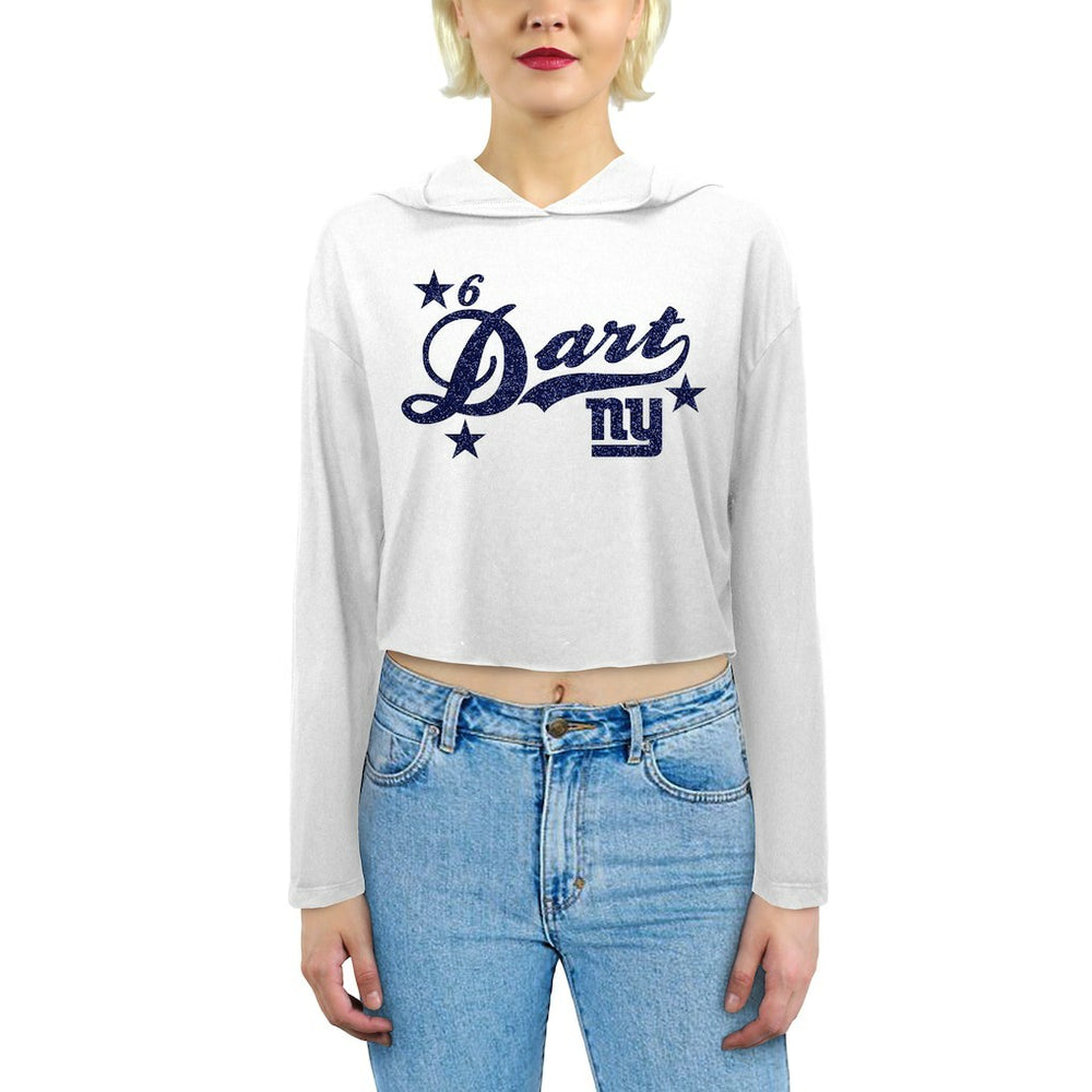 Jaxson Dart New York Giants Majestic Threads Women's Glitter Wordmark Hoodie White | NFL