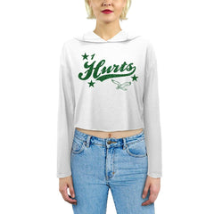 Jalen Hurts Philadelphia Eagles Majestic Threads Women's Glitter Wordmark Hoodie White | NFL