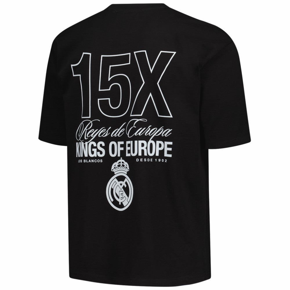 Real Madrid Peace Collective Unisex European Champions Heavyweight T-Shirt Black - FIFA World CUP