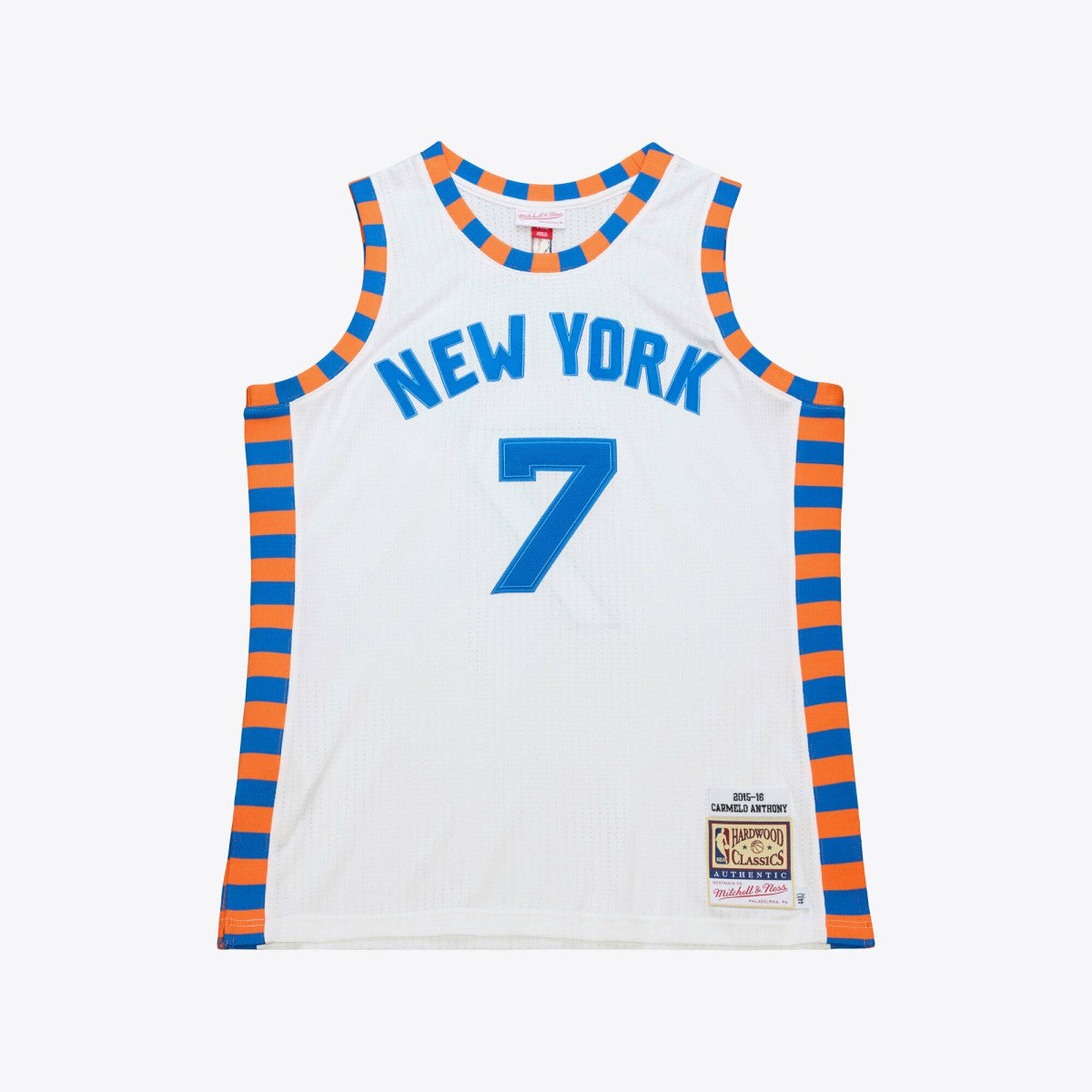 Carmelo Anthony New York Knicks 2015-16 Hardwood Classics Authentic Jersey White - NBA
