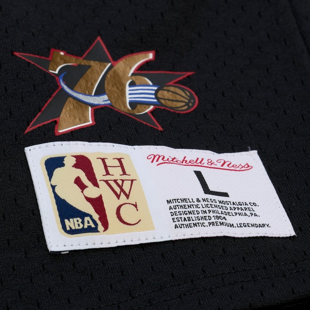 Allen Iverson Philadelphia 76ers Mesh Name & Number Short Sleeve Hoodie Black - NBA