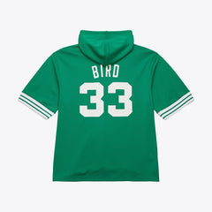 Larry Bird Boston Celtics Mesh Name & Number Short Sleeve Hoodie Kelly Green - NBA