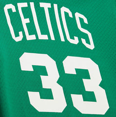 Larry Bird Boston Celtics Mesh Name & Number Short Sleeve Hoodie Kelly Green - NBA