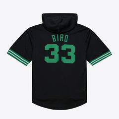 Larry Bird Boston Celtics Mesh Name & Number Short Sleeve Hoodie Black - NBA