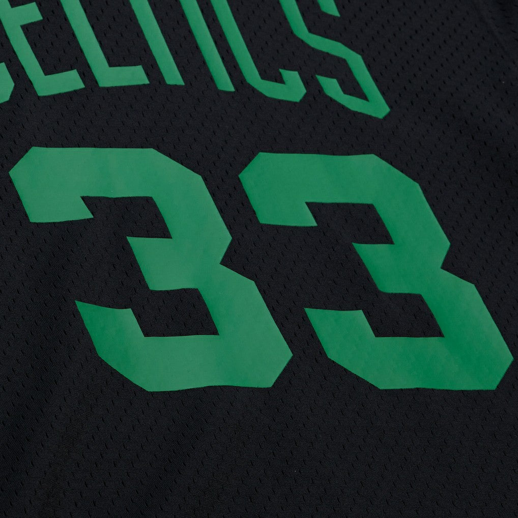 Larry Bird Boston Celtics Mesh Name & Number Short Sleeve Hoodie Black - NBA