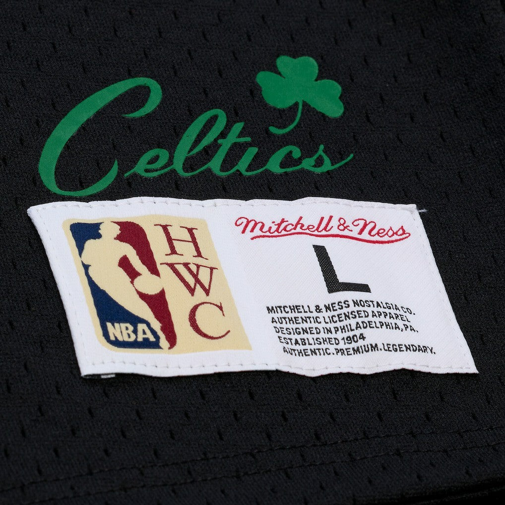 Larry Bird Boston Celtics Mesh Name & Number Short Sleeve Hoodie Black - NBA