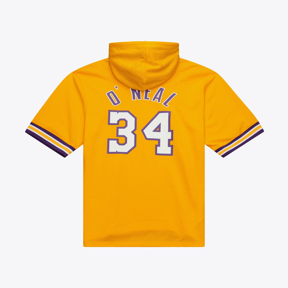 Shaquille O'Neal Los Angeles Lakers Mesh Name & Number Short Sleeve Hoodie Gold - NBA
