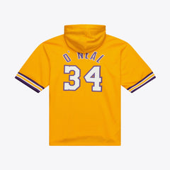Shaquille O'Neal Los Angeles Lakers Mesh Name & Number Short Sleeve Hoodie Gold - NBA