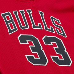 Scottie Pippen Chicago Bulls Mesh Name & Number Short Sleeve Hoodie Red - NBA