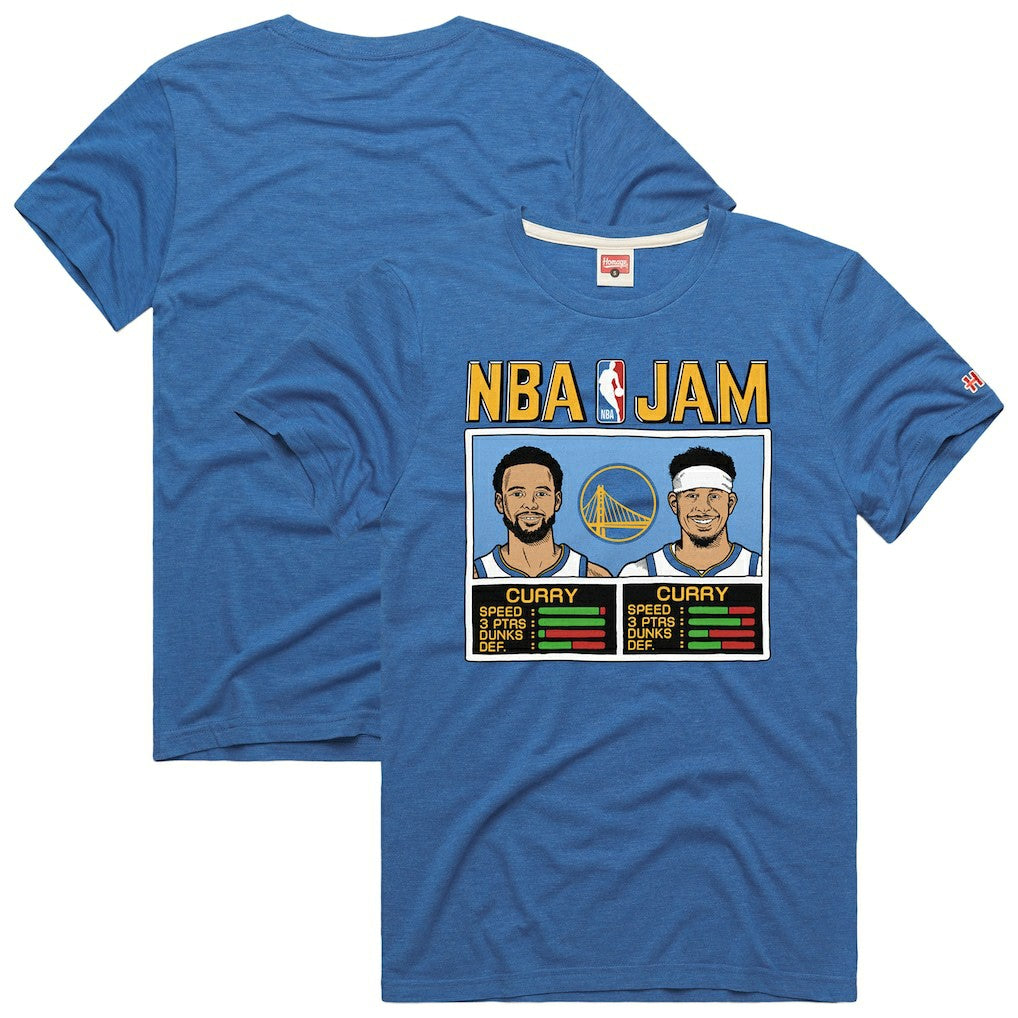 Stephen Curry & Seth Curry Golden State Warriors Homage NBA Jam Tri-Blend T-Shirt Royal - NBA
