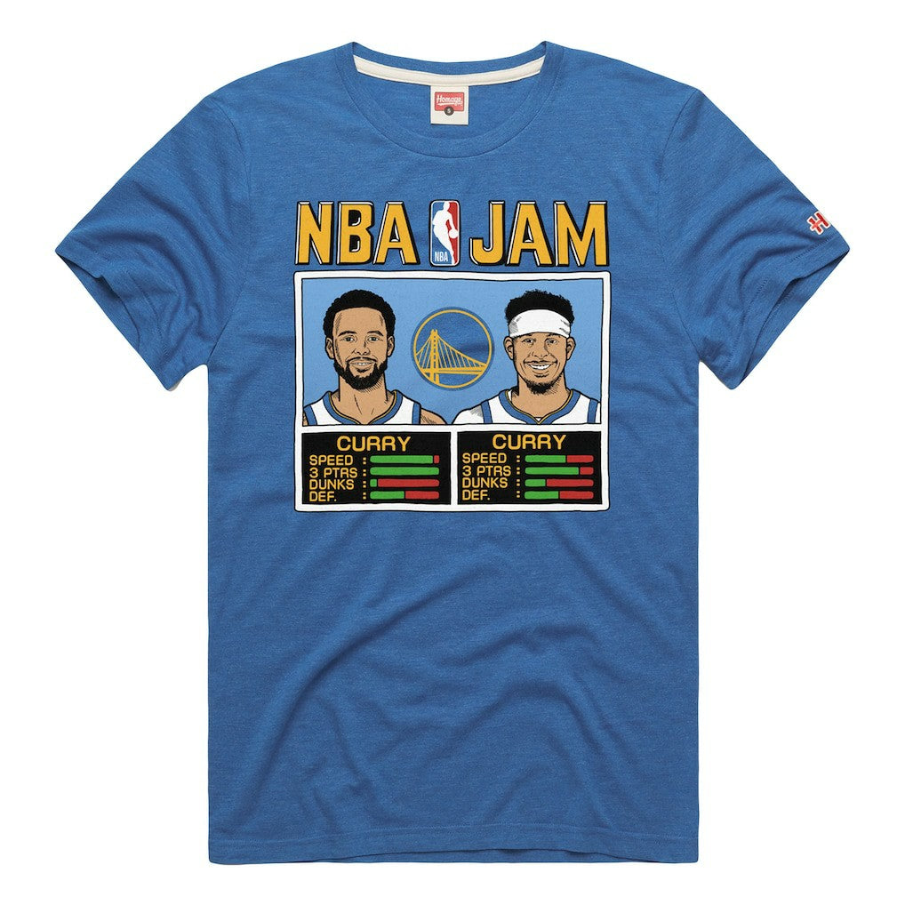 Stephen Curry & Seth Curry Golden State Warriors Homage NBA Jam Tri-Blend T-Shirt Royal - NBA