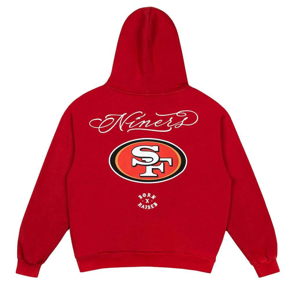 San Francisco 49ers Born x Raised Unisex Fine Line Hoodie Scarlet | NFL