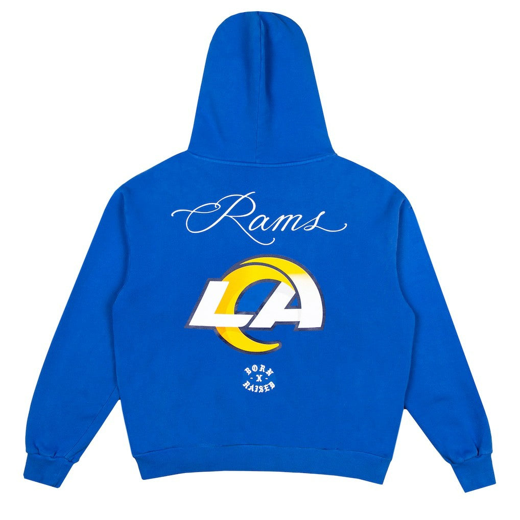 Los Angeles Rams Born x Raised Unisex Fine Line Hoodie Royal | NFL