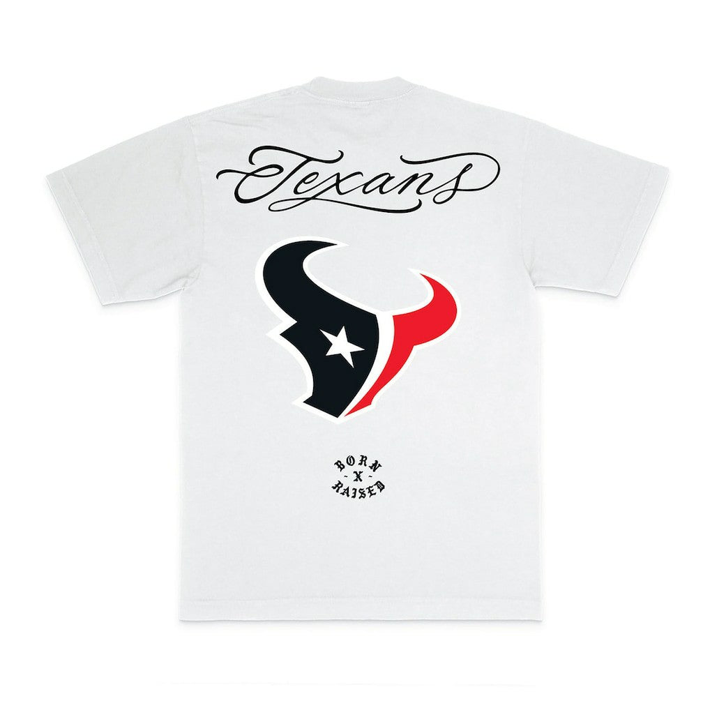 Houston Texans Born x Raised Unisex Fine Line T-Shirt White | NFL