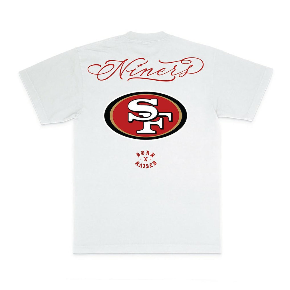 San Francisco 49ers Born x Raised Unisex Fine Line T-Shirt White | NFL