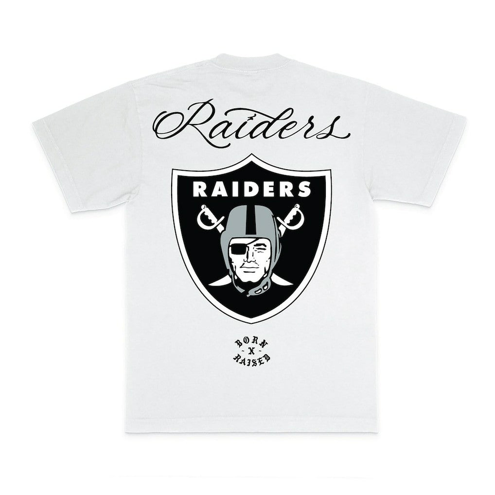 Las Vegas Raiders Born x Raised Unisex Fine Line T-Shirt White | NFL