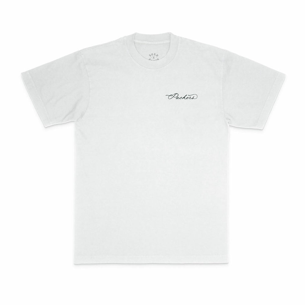 Green Bay Packers Born x Raised Unisex Fine Line T-Shirt White | NFL