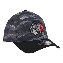 Chicago Blackhawks New Era Zero Dark 39THIRTY Flex Hat - Black - NHL