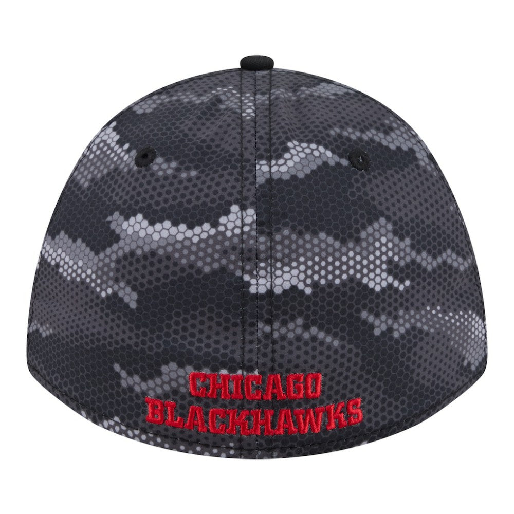 Chicago Blackhawks New Era Zero Dark 39THIRTY Flex Hat - Black - NHL