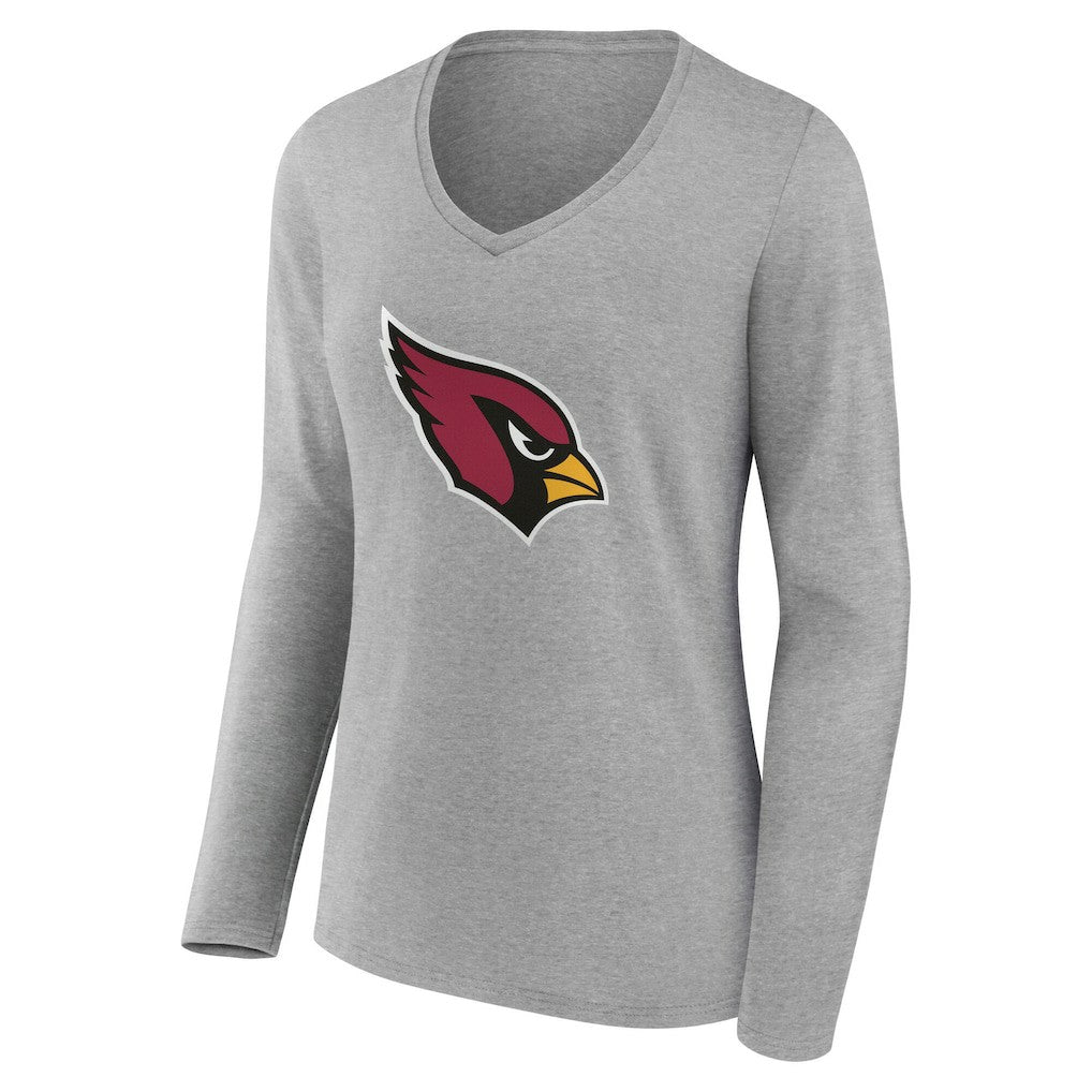 Arizona Cardinals Women's Team Authentic Personalized Name & Number Long Sleeve V-Neck T-Shirt Gray | NFL
