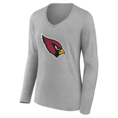 Arizona Cardinals Women's Team Authentic Personalized Name & Number Long Sleeve V-Neck T-Shirt Gray | NFL