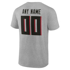 Atlanta Falcons Team Authentic Personalized Name & Number T-Shirt Gray | NFL