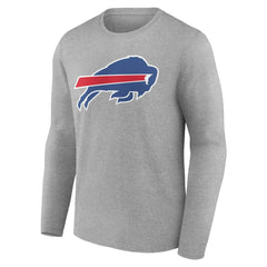 Buffalo Bills Team Authentic Personalized Name & Number Long Sleeve T-Shirt Gray | NFL