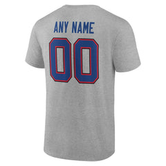 Buffalo Bills Team Authentic Personalized Name & Number T-Shirt Gray | NFL