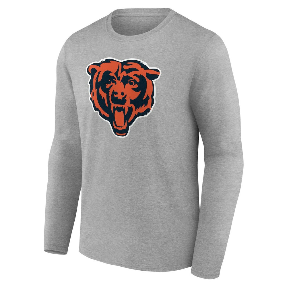 Chicago Bears Team Authentic Personalized Name & Number Long Sleeve T-Shirt Gray | NFL