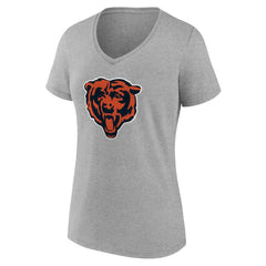 Chicago Bears Women's Team Authentic Personalized Name & Number V-Neck T-Shirt Gray | NFL