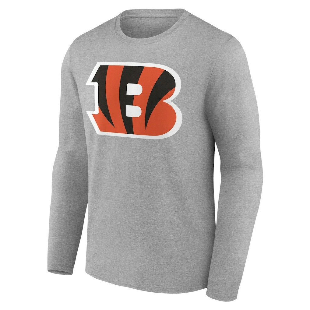 Cincinnati Bengals Team Authentic Personalized Name & Number Long Sleeve T-Shirt Gray | NFL