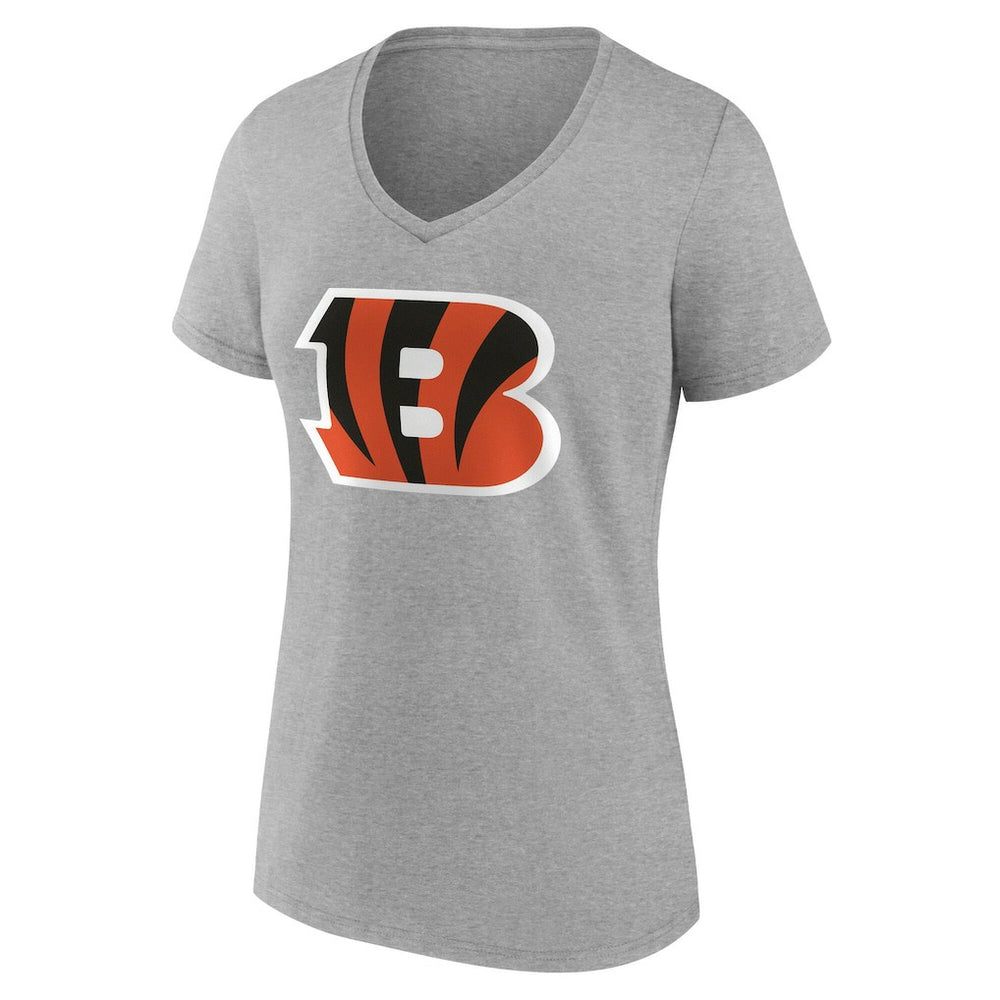 Cincinnati Bengals Women's Team Authentic Personalized Name & Number V-Neck T-Shirt Gray | NFL