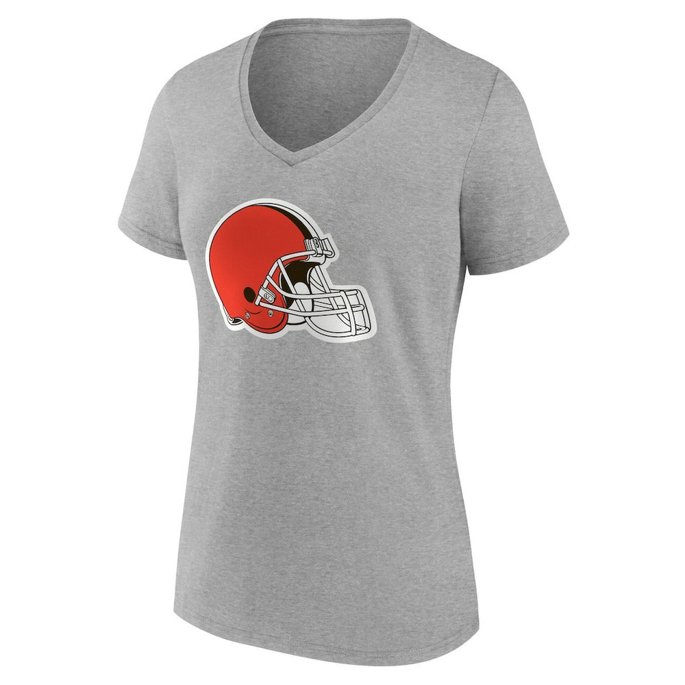Cleveland Browns Women's Team Authentic Personalized Name & Number V-Neck T-Shirt Gray | NFL