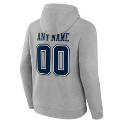 Dallas Cowboys Team Authentic Personalized Name & Number Hoodie Gray | NFL
