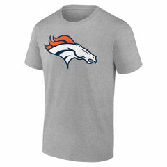 Denver Broncos Team Authentic Personalized Name & Number T-Shirt Gray | NFL