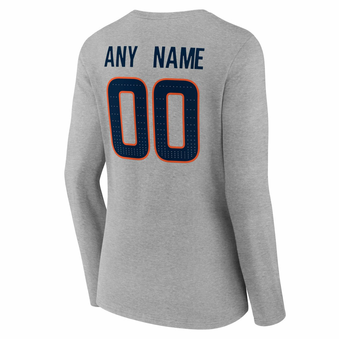 Denver Broncos Women's Team Authentic Personalized Name & Number Long Sleeve V-Neck T-Shirt Gray | NFL