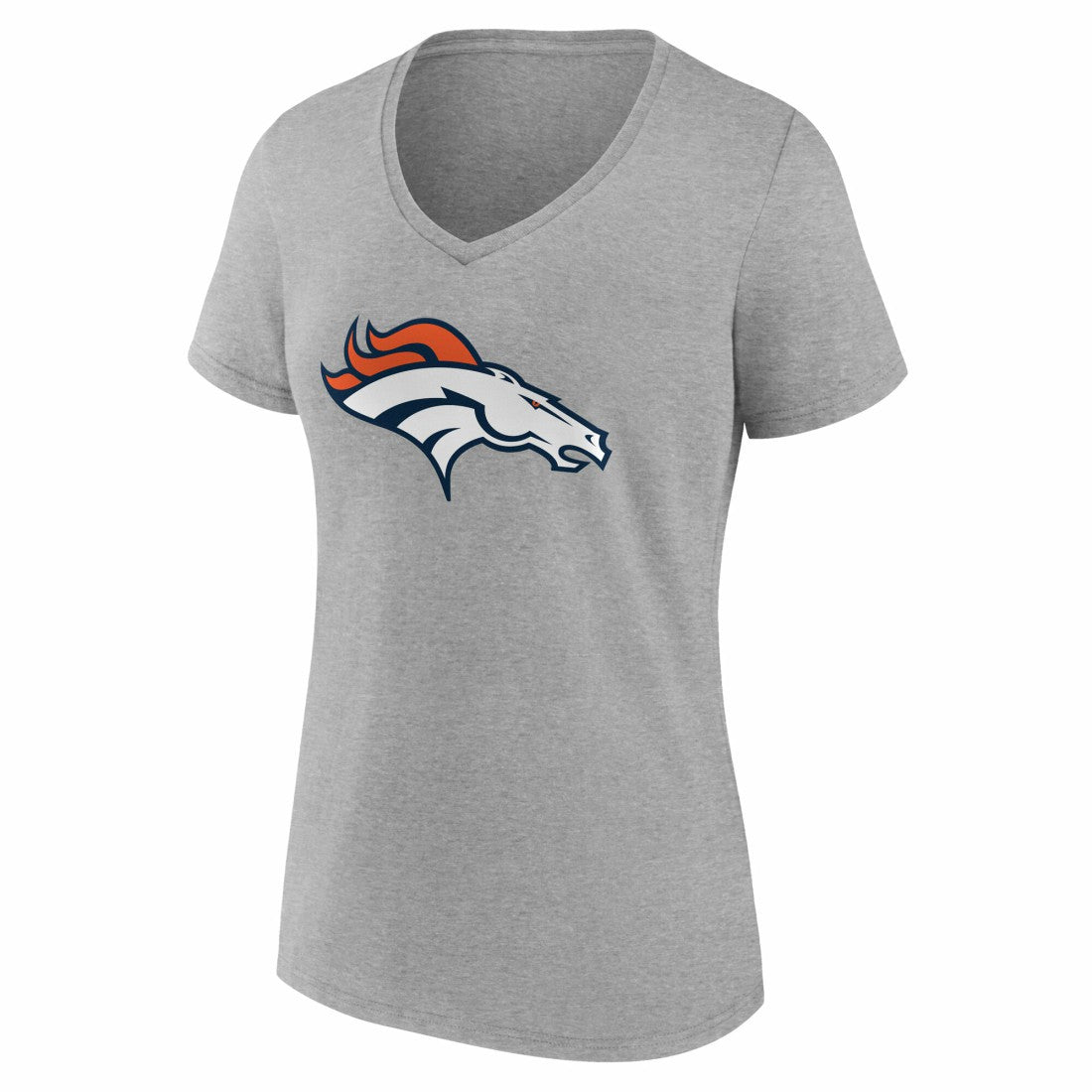 Denver Broncos Women's Team Authentic Personalized Name & Number V-Neck T-Shirt Gray | NFL