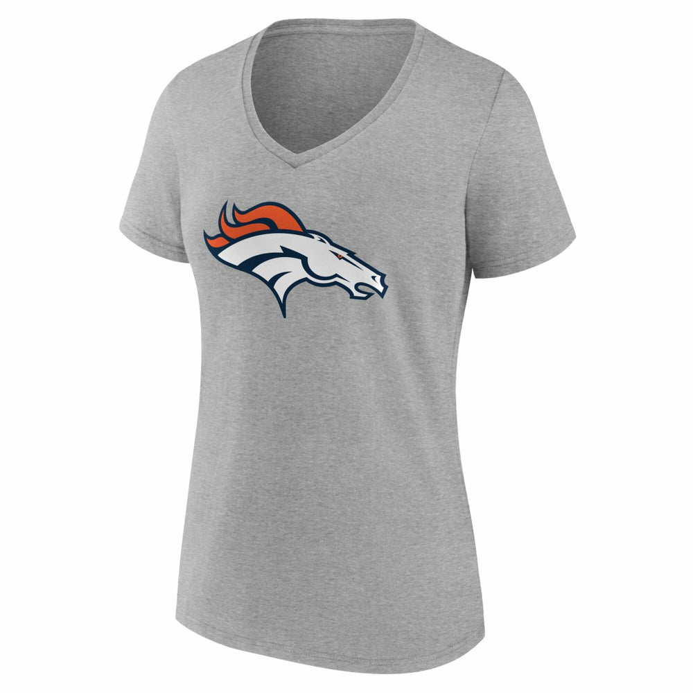 Denver Broncos Women's Team Authentic Personalized Name & Number V-Neck T-Shirt Gray | NFL