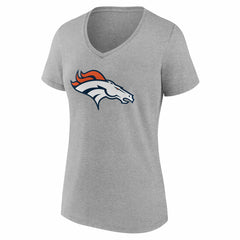 Denver Broncos Women's Team Authentic Personalized Name & Number V-Neck T-Shirt Gray | NFL