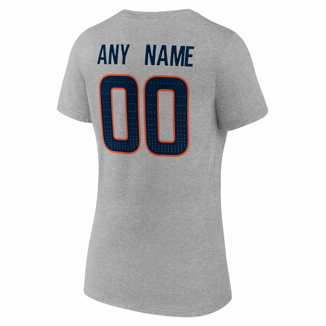 Denver Broncos Women's Team Authentic Personalized Name & Number V-Neck T-Shirt Gray | NFL