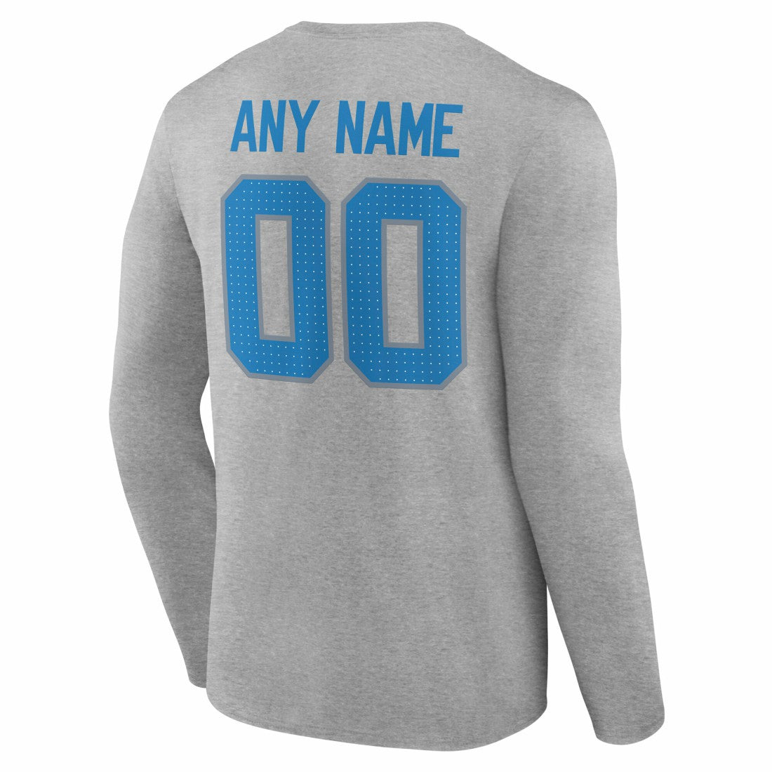 Detroit Lions Team Authentic Personalized Name & Number Long Sleeve T-Shirt Gray | NFL