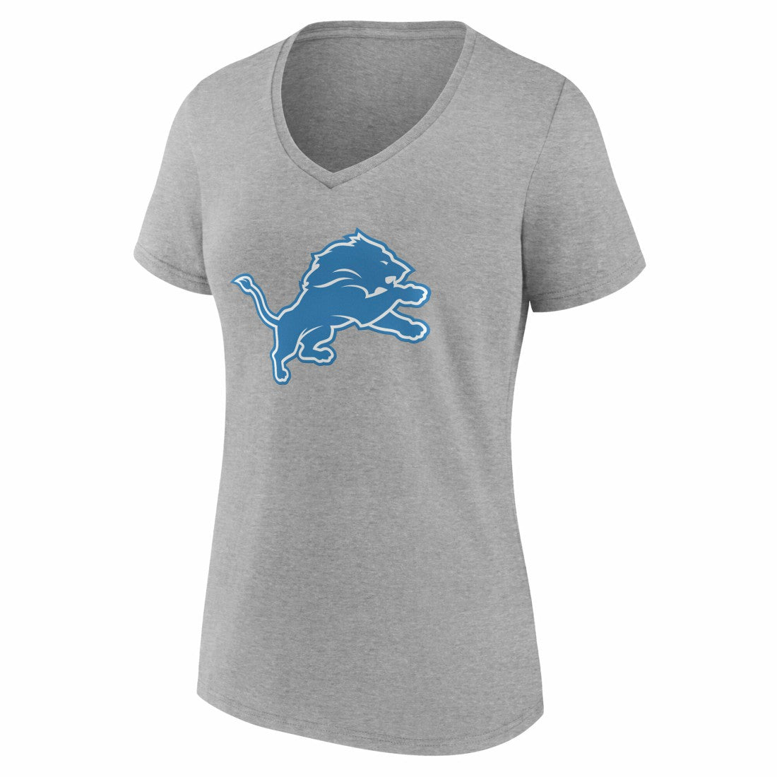 Detroit Lions Women's Team Authentic Personalized Name & Number V-Neck T-Shirt Gray | NFL