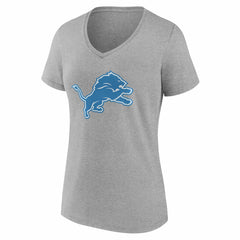 Detroit Lions Women's Team Authentic Personalized Name & Number V-Neck T-Shirt Gray | NFL