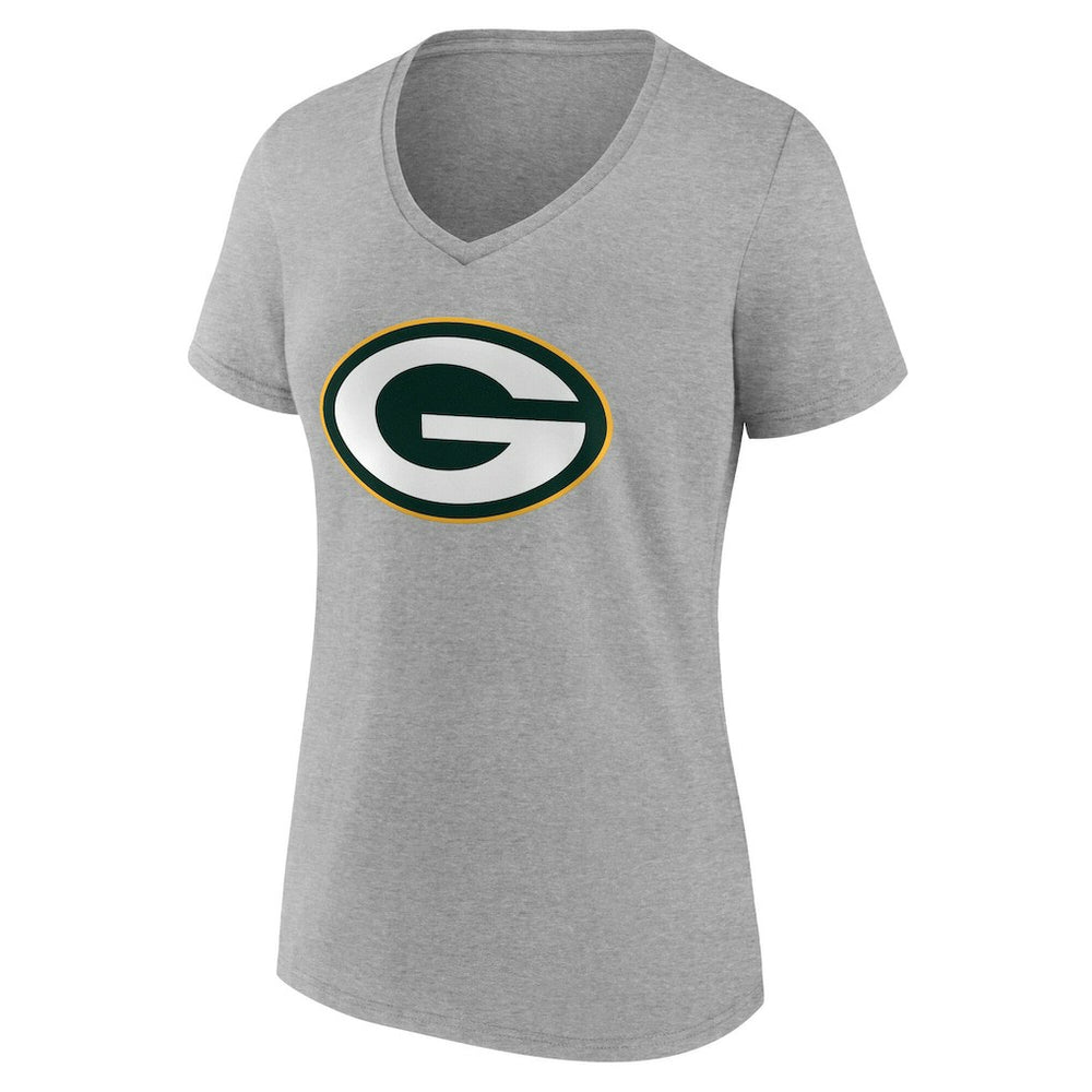 Green Bay Packers Women's Team Authentic Personalized Name & Number V-Neck T-Shirt Gray | NFL