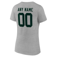 Green Bay Packers Women's Team Authentic Personalized Name & Number V-Neck T-Shirt Gray | NFL