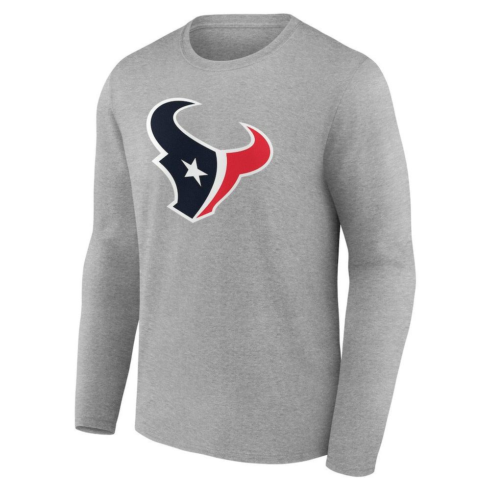 Houston Texans Team Authentic Personalized Name & Number Long Sleeve T-Shirt Gray | NFL