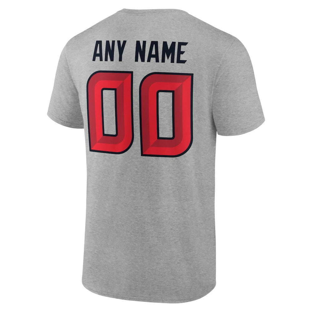 Houston Texans Team Authentic Personalized Name & Number T-Shirt Gray | NFL