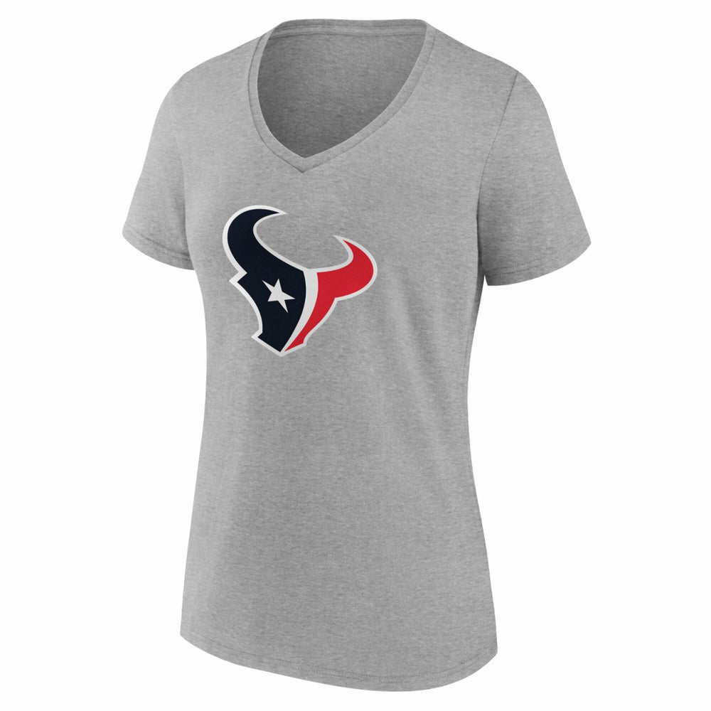 Houston Texans Women's Team Authentic Personalized Name & Number V-Neck T-Shirt Gray | NFL