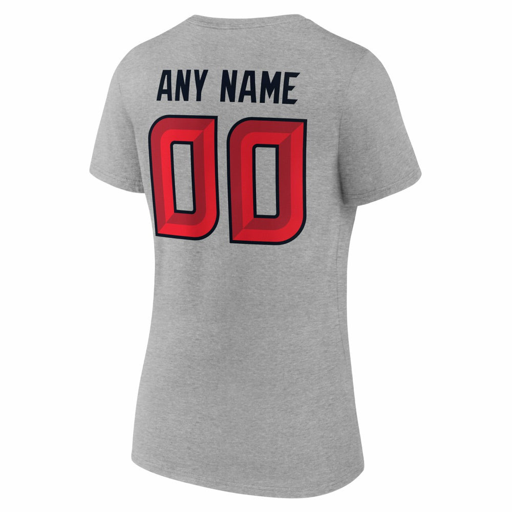 Houston Texans Women's Team Authentic Personalized Name & Number V-Neck T-Shirt Gray | NFL