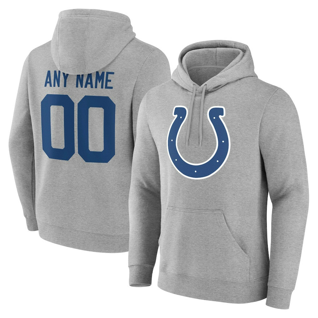 Indianapolis Colts Team Authentic Personalized Name & Number Hoodie Gray | NFL